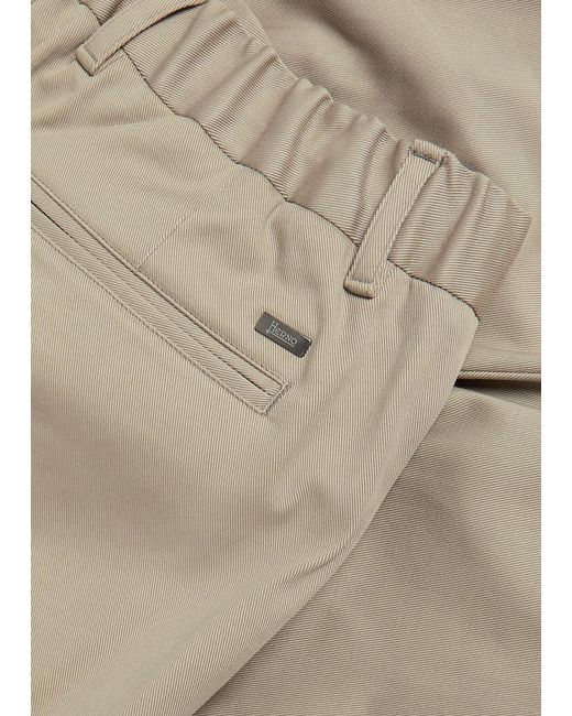 Herno Natural Tapered-Leg Twill Trousers for men