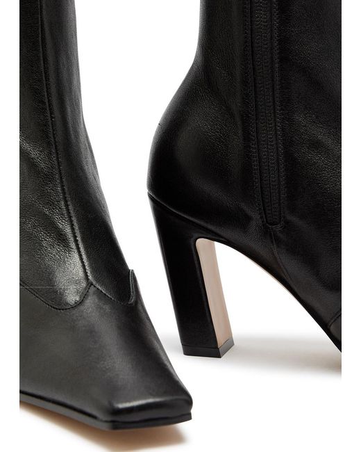 Khaite Black Nevada 85 Designer Leather Ankle Boots Uk3.5