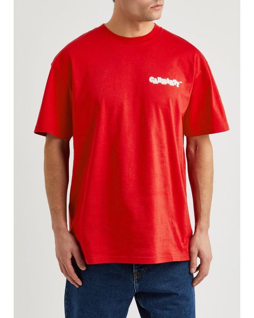 Carhartt Red Fast Food Printed Cotton T-Shirt for men
