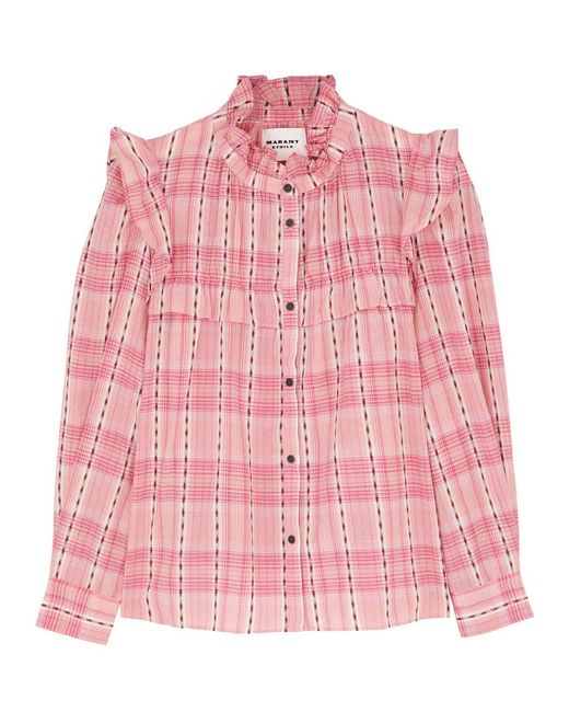 Étoile Isabel Marant Pink Isabel Marant Étoile Idety Checked Cotton Shirt