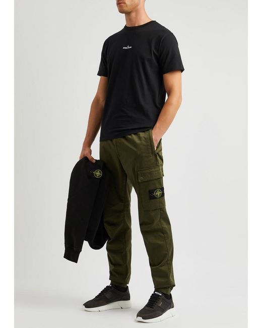 Stone Island Green Stretch-cotton Cargo Trousers for men