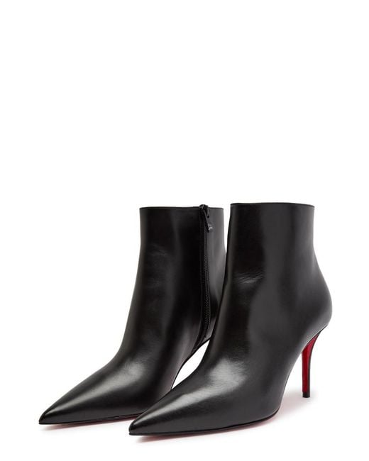Christian Louboutin Black Miss Z Booty 80 Leather Ankle Boots