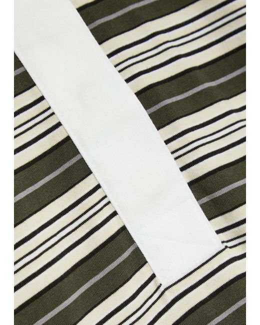 Rag & Bone Green Kelly Striped Cotton Polo Top