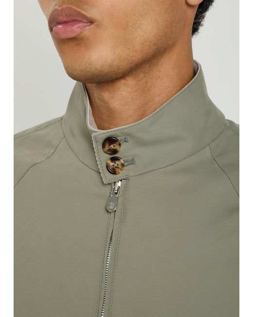 Brunello Cucinelli Green High-Neck Cotton-Blend Jacket for men