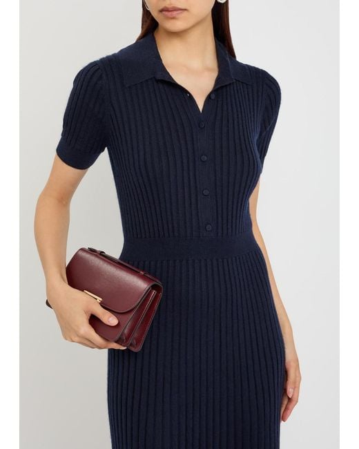 Gabriela Hearst Blue Amor Ribbed Cashmere-Blend Midi Dress