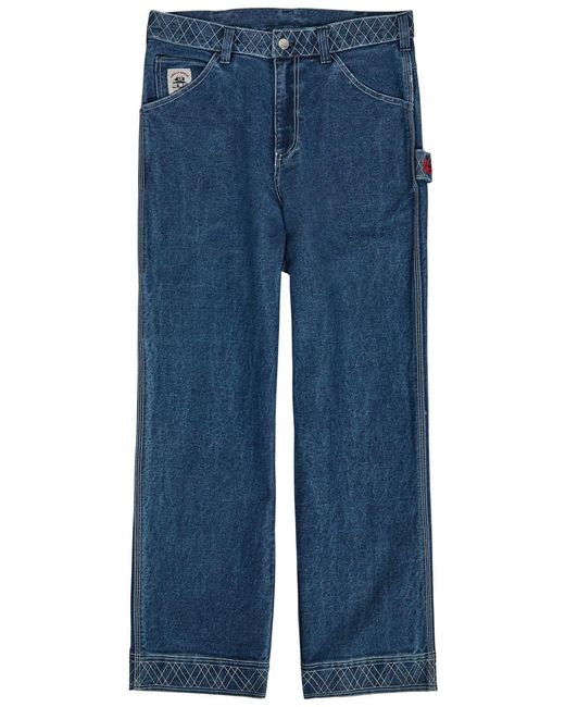 Bode Blue Knolly Embroidered Straight-Leg Jeans for men