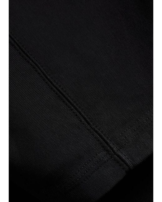 OSSOU Black Rift Cropped Cotton-Blend T-Shirt