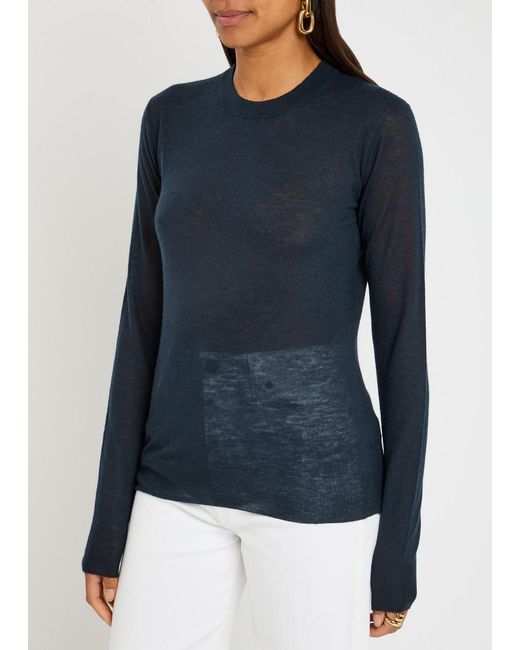 Joseph Blue Cashmere Knit Top