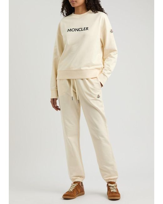 Moncler Natural Logo-Appliquéd Cotton Sweatpants
