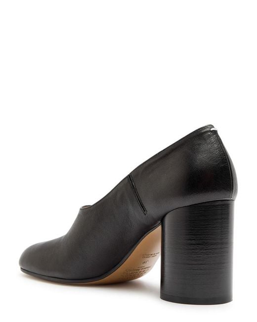 Maison Margiela Black Tabi 80 Grained Leather Pumps
