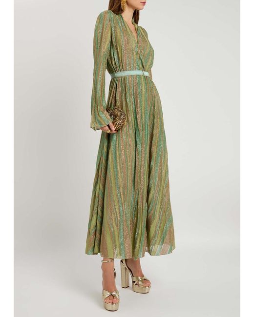 forte_forte Lurex Metallic Fine-Knit Maxi Dress in Green | Lyst forte_forte Lurex Metallic Fine-Knit Maxi Dress in Green | Lyst