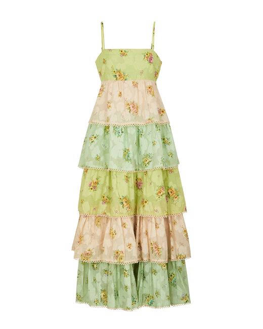 ALÉMAIS Clementine Floralprint Tiered Cottonblend Dress Lyst