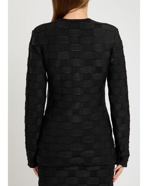 TOVE Black Uma Checked Knit Cardigan