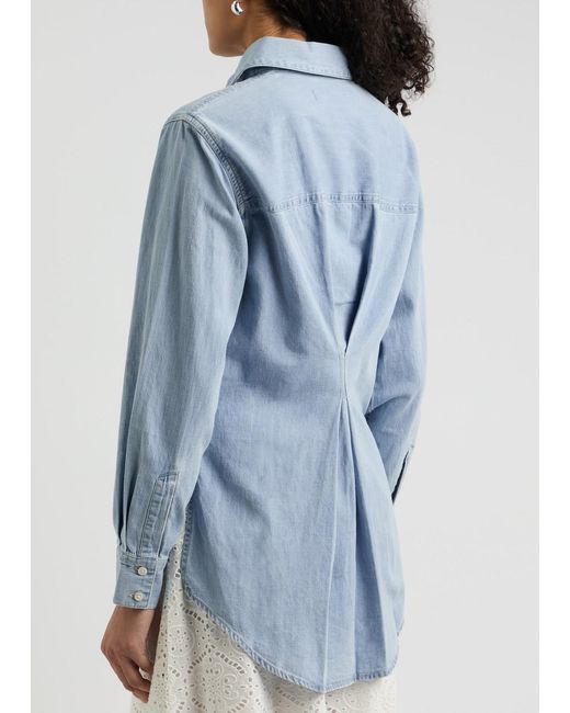 Veronica Beard Blue Maya Chambray Shirt