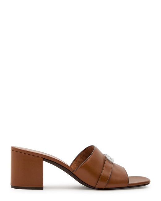 Tory Burch Brown Leelee 65 Leather Mules