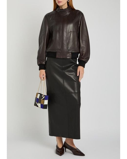 Nour Hammour Black Selly Suede Midi Skirt