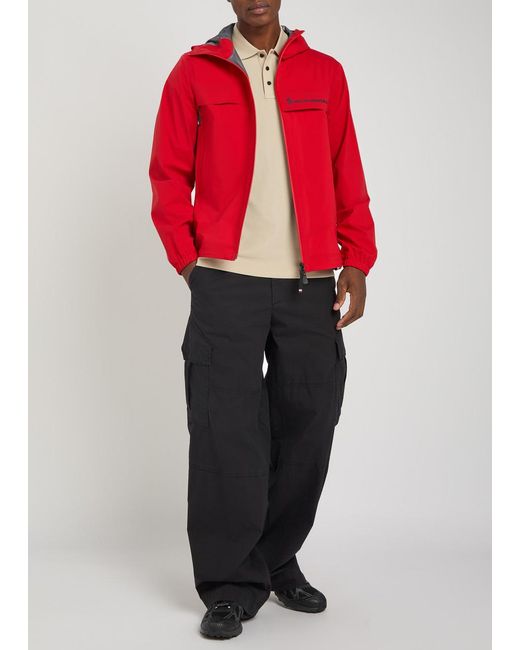 Moncler Natural Logo-Print Cotton Polo Shirt for men