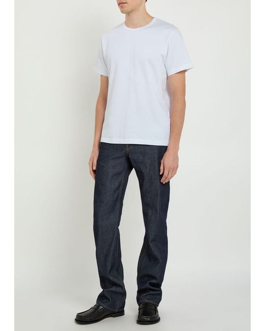 J.W. Anderson White Logo-Embroidered Cotton T-Shirt for men