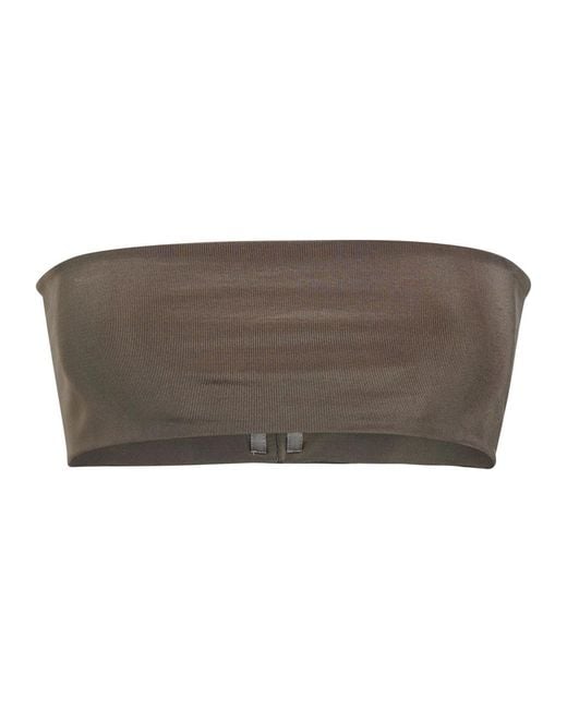 Rick Owens Brown Stretch-Jersey Bandeau Top