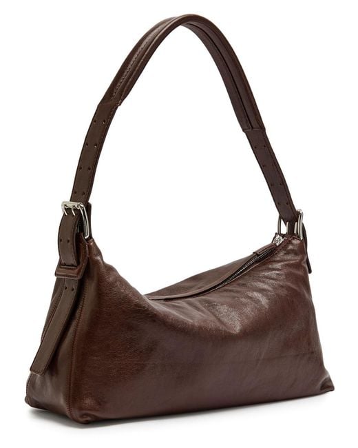 Lemaire Brown Belted Baguette Leather Shoulder Bag