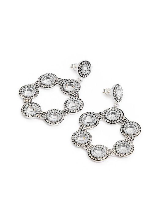 SORU White Mini Crystal-embellished Hoop Earrings