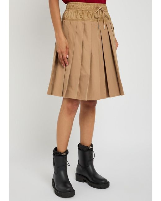 Moncler Natural Pleated Woven Mini Skirt