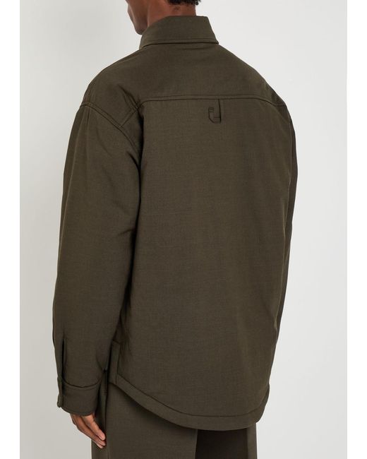 Jacquemus Green La Chemise Boulanger Quilted Stretch-Wool Jacket for men