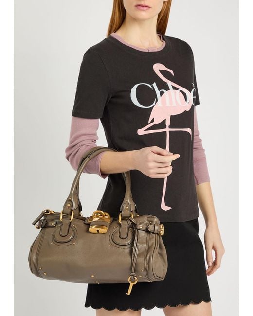 Chloé Metallic Paddington Medium Grained Leather Shoulder Bag