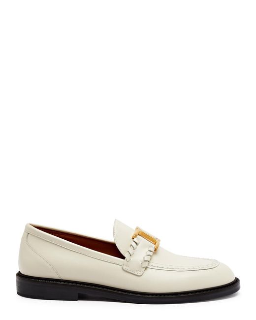 Chloé White Chloe Marcie Leather Loafers