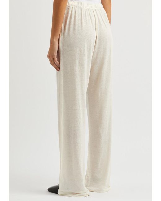 Max Mara Natural Luca Wide-Leg Jersey Trousers