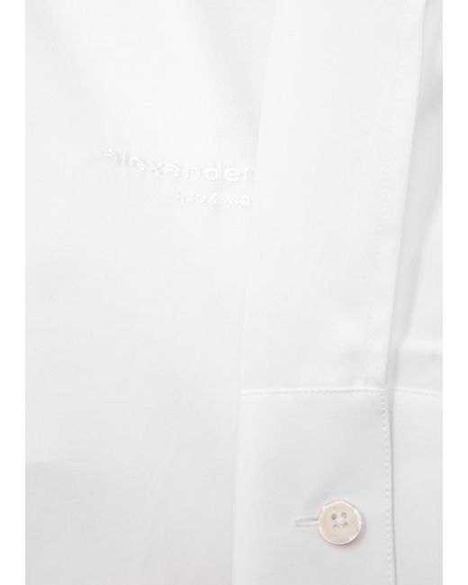 Alexander Wang White Panelled Cotton-poplin Shirt