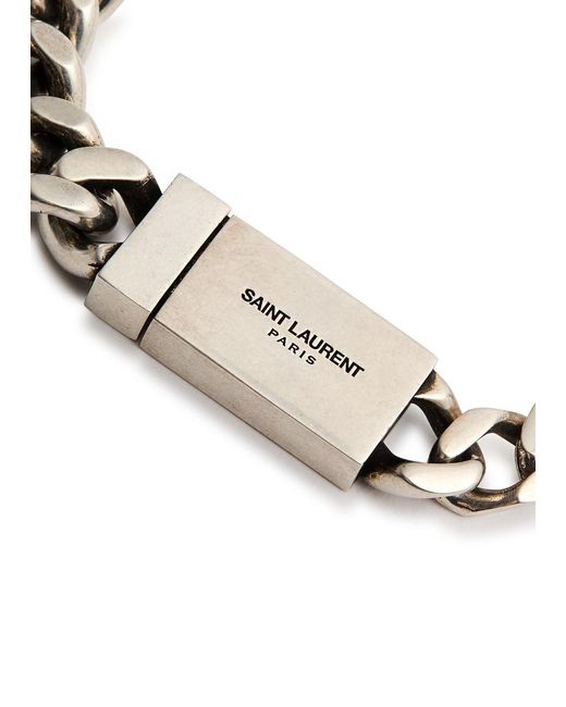 Saint Laurent Metallic Chain Bracelet for men