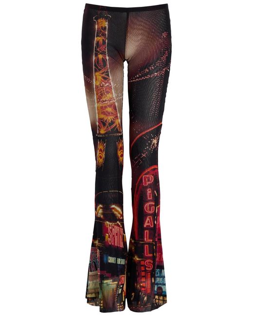 Jean Paul Gaultier Pigalle Printed Flared Tulle Leggings