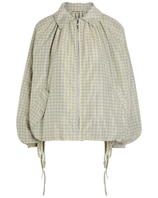 Damson Madder Natural Lailah Gingham Woven Bomber Jacket