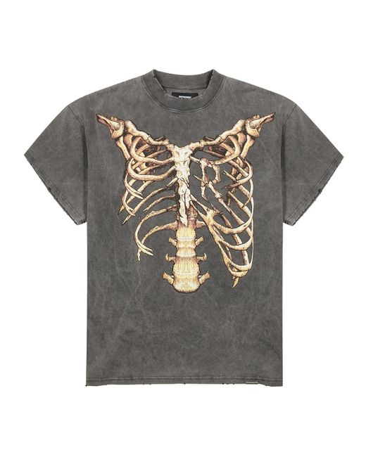 Represent Bones Printed Cotton T-shirt in Gray for Men | Lyst