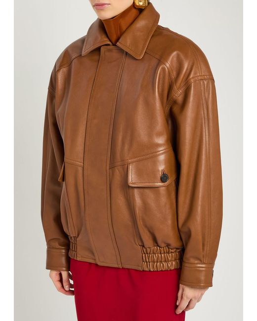 Saint Laurent Brown Leather Jacket
