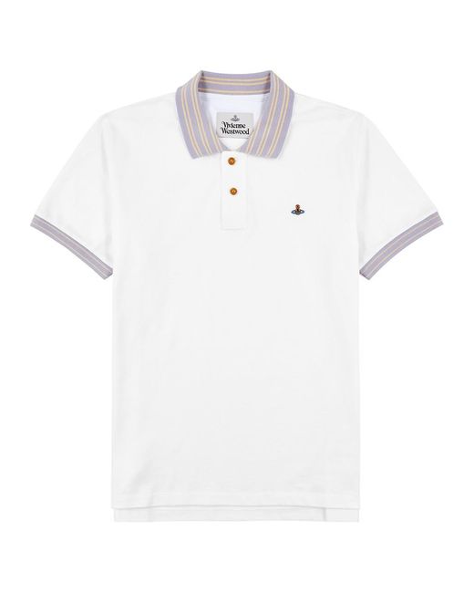 Vivienne Westwood White Piqué Cotton Polo Shirt for men
