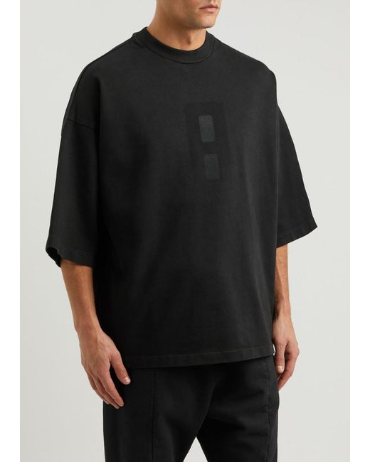 Fear Of God Black Airbrush 8 Logo Cotton T-Shirt for men