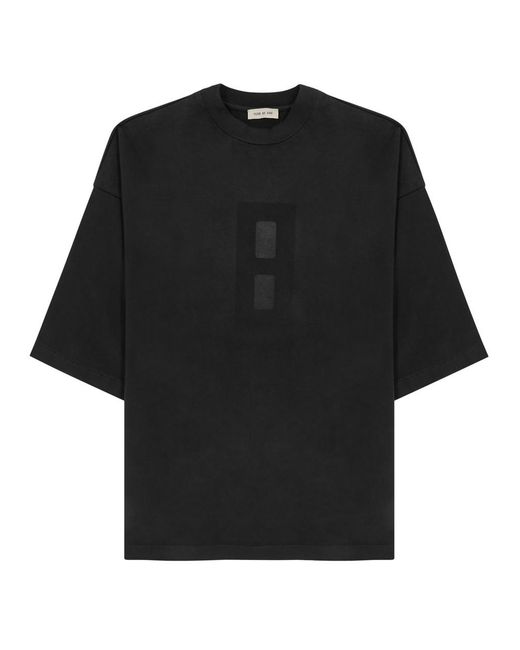 Fear Of God Black Airbrush 8 Logo Cotton T-Shirt for men