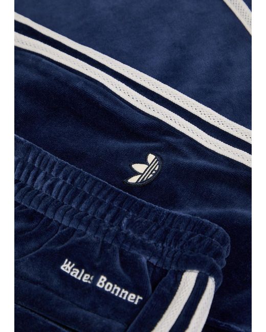Wales Bonner Blue Adidas X Straight-Leg Velour Track Pants