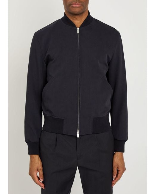 Lardini Blue Wool Bomber Jacket for men