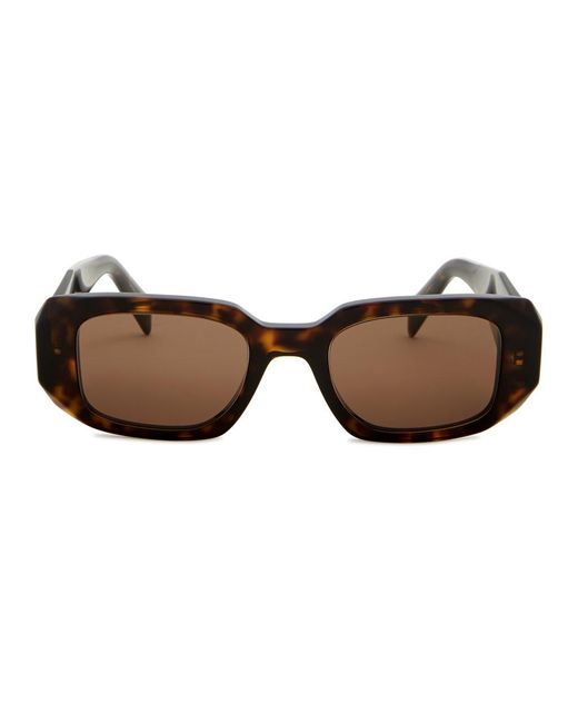 Prada Brown Rectangle-frame Sunglasses Designer-engraved Lenses, Designer-stamped Temples, 100% Uv Protection