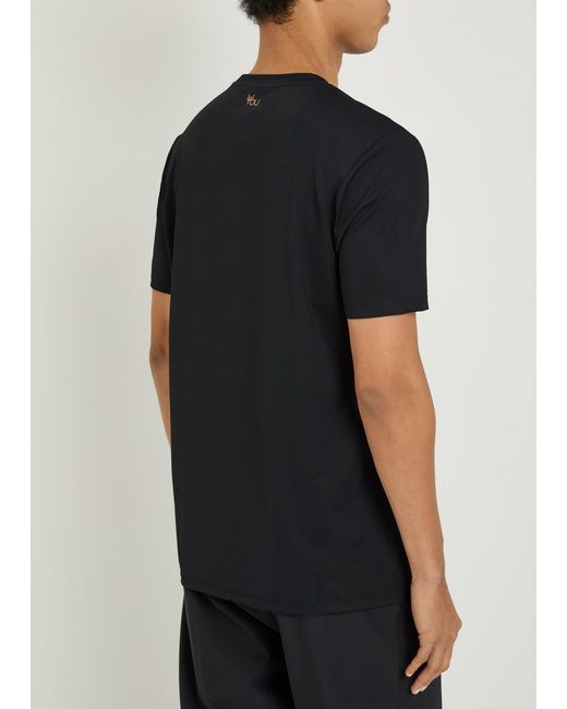 Now You Live Black Shearsby Logo-Print Jersey T-Shirt for men