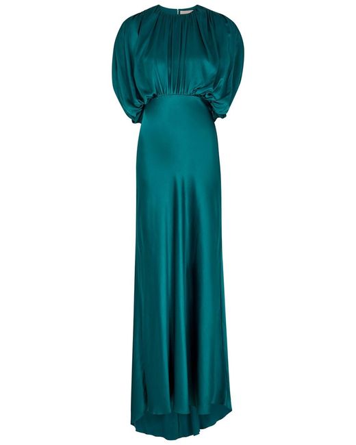 Roksanda Green Fiona Silk-Satin Gown
