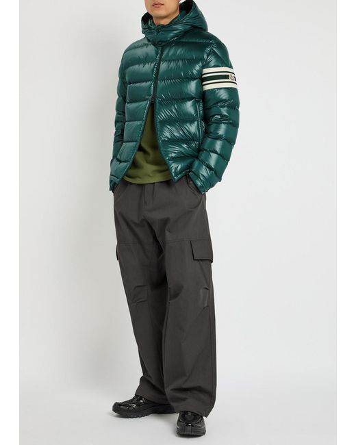 Moncler Green Landre Padded Shell Jacket for men