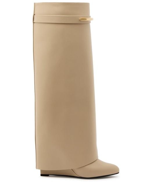 Givenchy Natural Shark 95 Leather Knee-High Boots