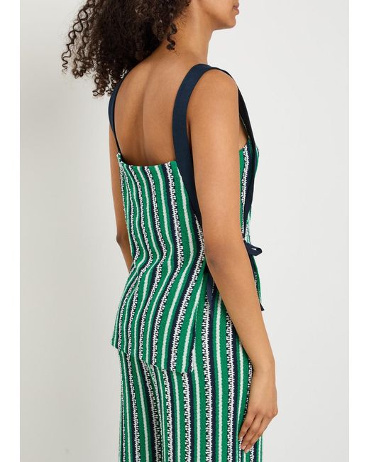 Jonathan Simkhai Green Melville Striped Knit Top