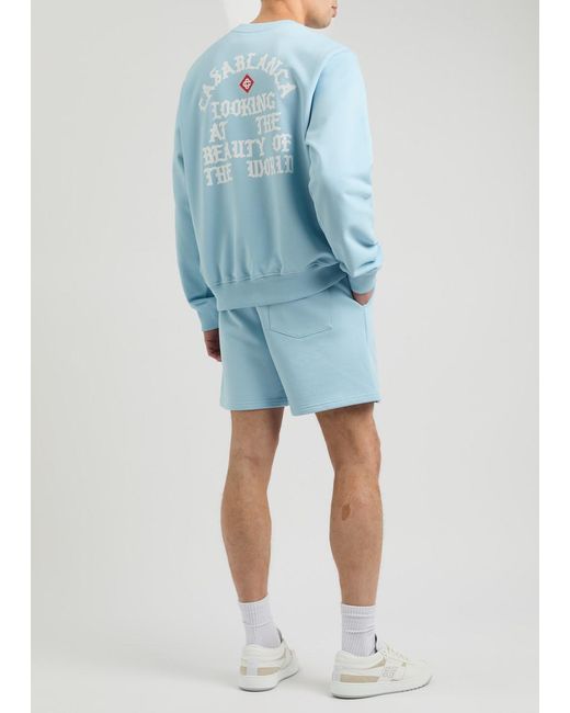 Casablanca Blue The Beauty Of The World Cotton Sweatshirt for men