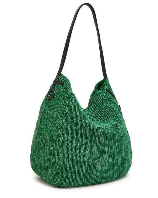 J.W. Anderson Green Small Beaded Bulb Shoulder Bag