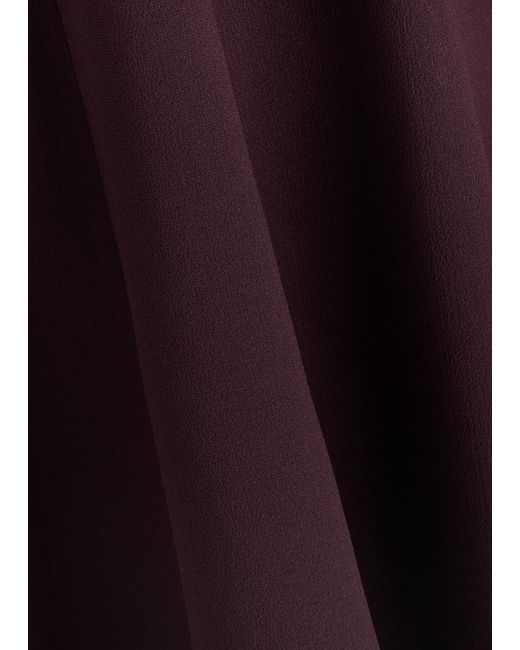Rebecca Vallance Purple Syrah Panelled Crepe Midi Dress